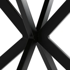 Stůl jídelní kulatý, 120x120x75,5 cm, MDF staré dřevo, černé kovové nohy