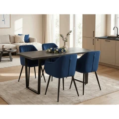 Jídelní stůl 160x80cm, lamino, šedý dub, HT-R5216 GREY