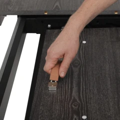 Jídelní stůl rozkládací 160-240x90 cm, lamino, šedý dub, HT-R5624 GREY