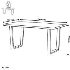 Jídelní stůl 160x90cm, dýha, dub, HT-W1515 OAK