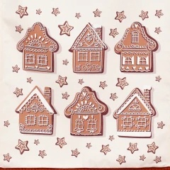 Běhoun - motiv s domky, 100 % polyester, 40 x 150 cm