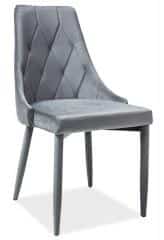 Jídelní čalouněná židle TRIX VELVET šedá