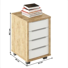 Kontejner, dub artisan/bílá, RIOMA TYP 14