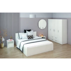 Noční stolek, bílá, DOLI