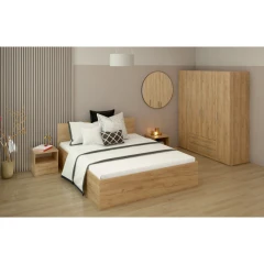 Noční stolek, dub craft zlatý, DOLI