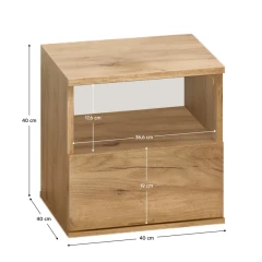 Noční stolek, dub craft zlatý, DOLI
