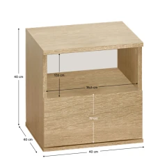 Noční stolek, dub sonoma, DOLI