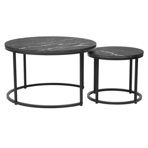 Set konferenčních stolků CIRKO - tmavě šedá/černá