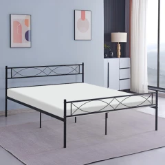 Kovová postel s roštem, 160x200, černá, STELVIA