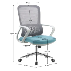 Kancelářské křeslo, šedá/modrá, FOSTER TYP 2