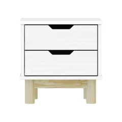 Noční stolek 2 zásuvky BONITO 2 bílý lak