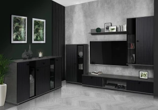 Obývací stěna SALSA - černá/matera