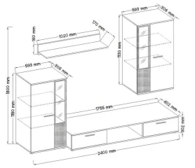 Obývací stěna SALSA barva černá/matera