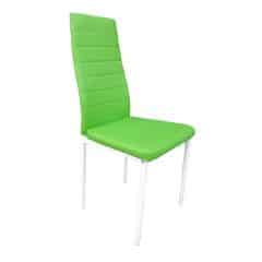 Židle COLETA NOVA - zelená ekokůže / bílý kov
