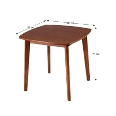 Jídelní stůl, 80x80 MDF + masiv, ořech, ROSPAN