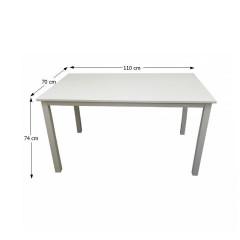 Jídelní stůl, bílá, 110 cm, ASTRO