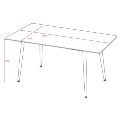 Jídelní stůl ADRIA 130x70 - bílý