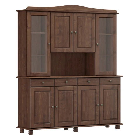 Příborník s nástavcem 4 dveře RUBI tmavě hnědá