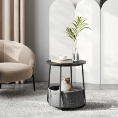 Odkládací stolek 45x45x50cm, mdf, černá, AKF-E1023 BK