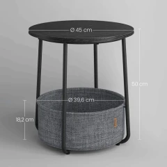 Odkládací stolek 45x45x50cm, mdf, černá, AKF-E1023 BK