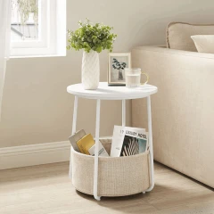 Odkládací stolek 45x45x50cm, mdf, bílá, AKF-E1023 WT