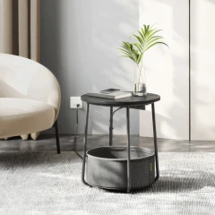 Odkládací stolek 45x45x50cm, mdf, černá, AKF-E1028 BK