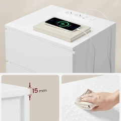 Noční stolek 40x35x59cm, mdf, bílá, ANT-E1161 WT