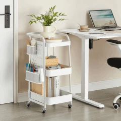 Pojízdný úložný vozík bílá, APV-E1037 WT