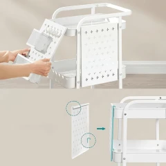 Pojízdný úložný vozík bílá, APV-E1037 WT