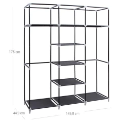 Věšák 150x45x175cm, kov, černá, AST-E1012 BK