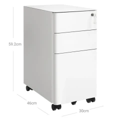 Kancelářský kontejner 30x46x59cm, kov, bílá, AUK-E1130 WT