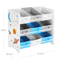 Regál na hračky, mdf, vícebarevná, AUR-E1033 WT