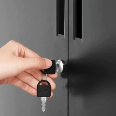 Komoda 80x40x90cm, kov, černá, AUS-E1113 BK