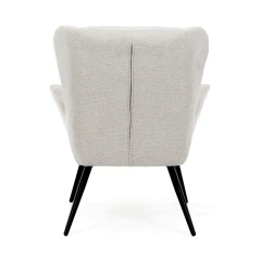 Křeslo ušák, béžová, látka, AK-H9206 CRM2