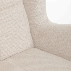 Křeslo ušák, béžová, látka, AK-H9206 CRM2