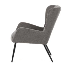 Křeslo ušák, šedá, látka, AK-H9206 GREY2