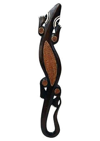 Levně Autronic Dřevěná dekorace ještěrka IND069