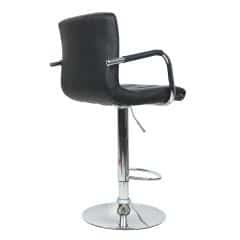 Barová židle, černá ekokůže / chrom, Leora NEW