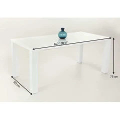 Jídelní stůl, bílá vysoký lesk HG, ASPER New TYP 1