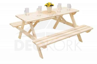 Masivní dřevěný pivní set z borovice 160 cm síla 28 mm