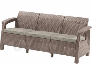 Zahradní ratanová pohovka CORFU LOVE SEAT MAX (cappuccino)