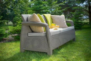 Zahradní ratanová pohovka CORFU LOVE SEAT MAX (cappuccino)