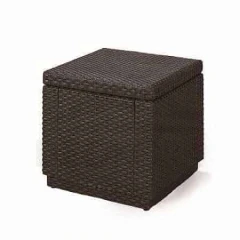 Zahradní ratanový taburet CUBE (hnědý) ZDARMA PODUŠKA