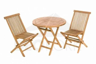 Zahradní skládací stůl IVORY ⌀ 80 cm (teak)