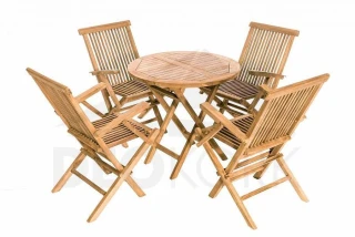 Zahradní skládací stůl IVORY ⌀ 80 cm (teak)