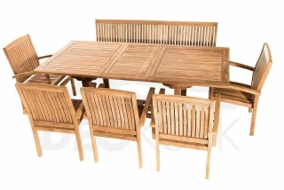 Zahradní teaková lavice HARMONY 180 cm