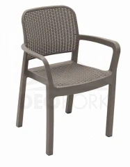 Zahradní plastové křeslo KARA (cappuccino)