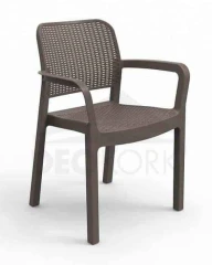 Zahradní plastové křeslo KARA (cappuccino)
