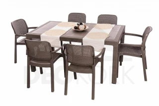 Zahradní plastové křeslo KARA (cappuccino)
