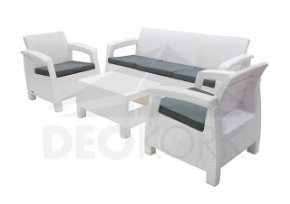 Zahradní ratanová pohovka CORFU LOVE SEAT MAX (bílá)